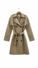 Plain Tencel Belted Trench Coat 7011905 - TUZZUT Qatar Online Shopping