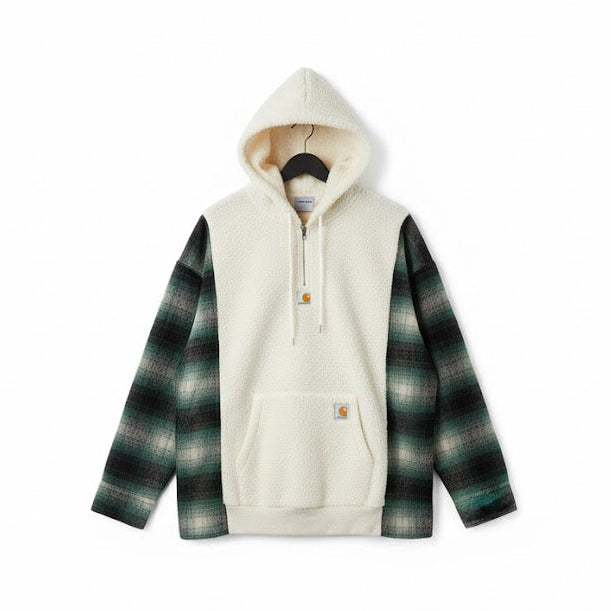 Mens Winter Flannel Fleece Hybrid Hoodie S45157800 - TUZZUT Qatar Online Shopping