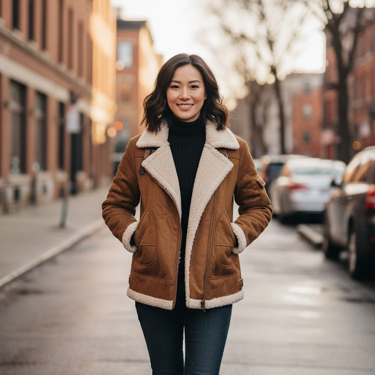 Women's Vintage Shearne Bomber Winter Jacket 643173 Women's Vintage Shearne Bomber Winter Jacket 643173