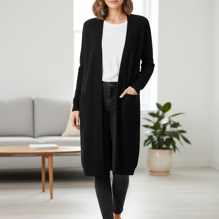 Women's Long Winter Black Knite Coat  0145469 - TUZZUT Qatar Online Shopping