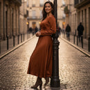 Women's Sophisticated Button-Front Maxi Party Wear S4823690 - TUZZUT Qatar Online Shopping