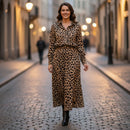 Women's 2pc Leopard Print Co-ord Dress 661250 - TUZZUT Qatar Online Shopping