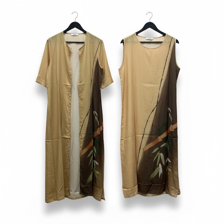 Women's Stylish Two-Piece Bamboo Print Set 307196