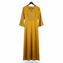 Women's Mustard Yellow Embellished Gown 844081 - TUZZUT Qatar Online Shopping