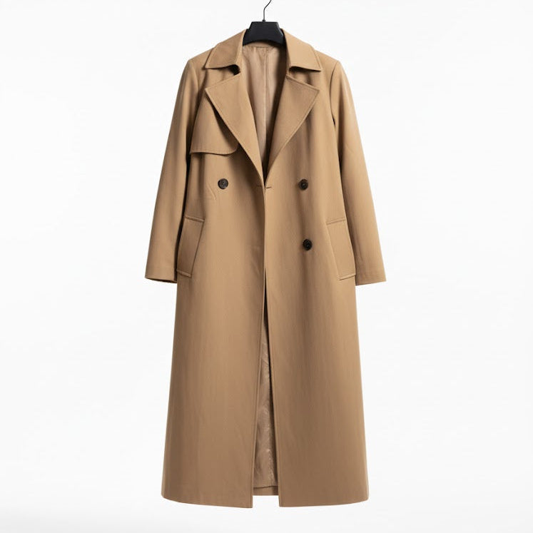 Women's cold-weather meticulously crafted classic trench coat 552960 - TUZZUT Qatar Online Shopping