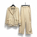 Women's stylish blazer jacket paired with ultra-comfortable two-piece set B887001 - TUZZUT Qatar Online Shopping