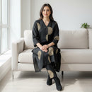 Women's Luxurious Black Co-ord Set with Gold Medallion Print 4800216 - TUZZUT Qatar Online Shopping