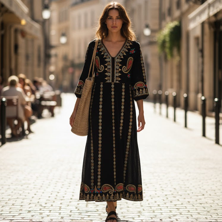 Women’s Global Glamour Embroidered Gown 830088 - TUZZUT Qatar Online Shopping