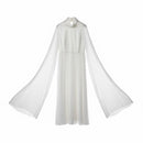 Women's Dramatic White Maxi Dress with Bell Sleeves S5093131 - TUZZUT Qatar Online Shopping