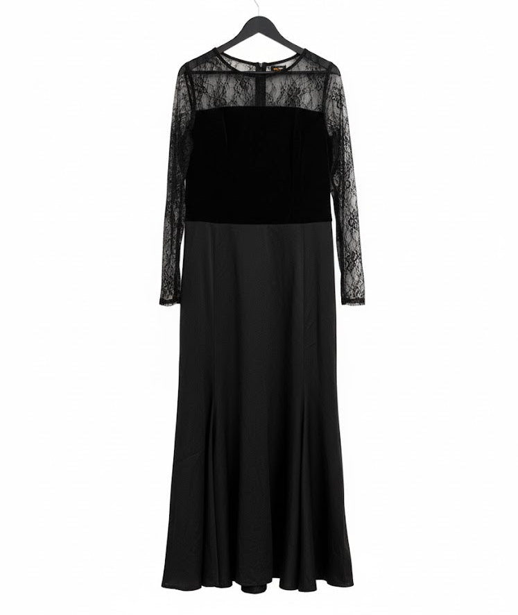 Women's Elegant Long Sleeve Modest Black Occasion Dress S5078551 - TUZZUT Qatar Online Shopping