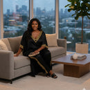 Women's Black & Gold Greek Key Loungewear Set 245141