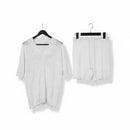 Women's Short-Sleeve V-Neck Top & Drawstring Shorts 787900