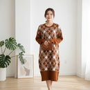 Women's Winter Cozy Argyle Knit Tunic Dress 454989