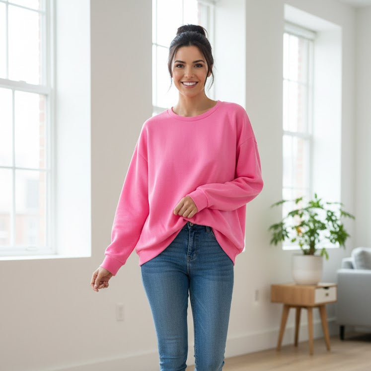 Soft & Stylish Bubblegum Pink Pullover T-SHIRT 6475