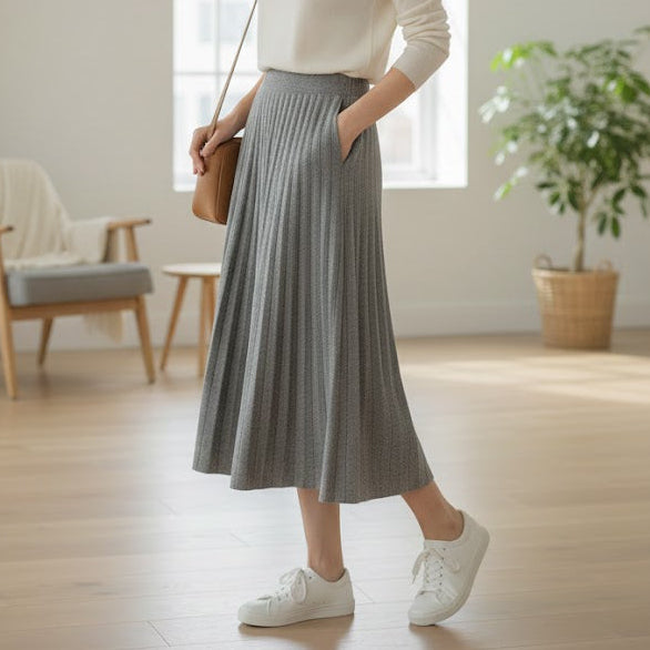 Women's Perfect Pleated Knit Midi Skirt S4985718