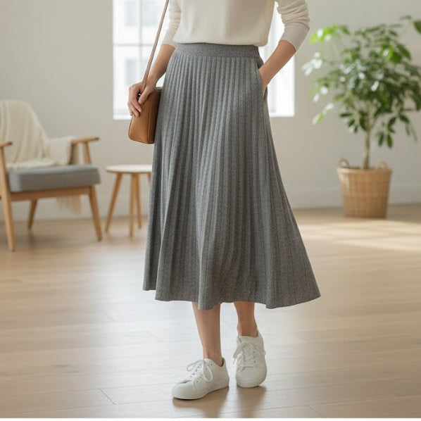 Women's Perfect Pleated Knit Midi Skirt S4985718