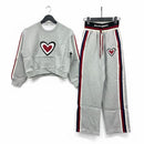 Kid's Girl Light Heather Grey with Red/Navy Accents Dress S4874663