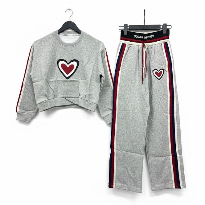 Kid's Girl Light Heather Grey with Red/Navy Accents Dress S4874663