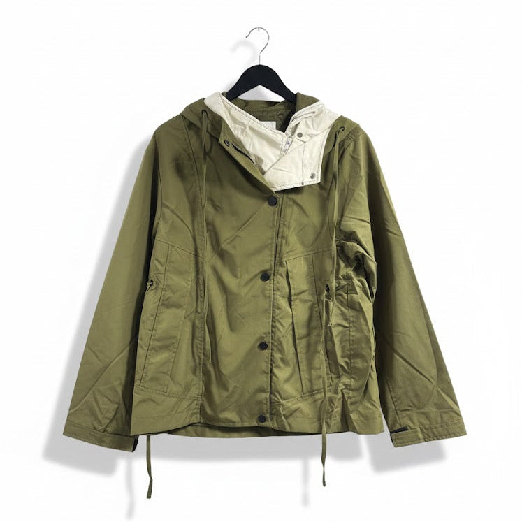 Women's Contrast or Layered-Look White Hood/Collar Coat 327060 Women's Contrast or Layered-Look White Hood/Collar Coat 327060