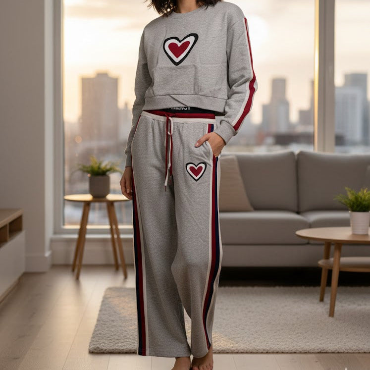 Kid's Girl Light Heather Grey with Red/Navy Accents Dress S4874663