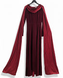 Women’s Velvet Gown Maxi Dress with Integrated Shawl Sleeves Party Wear S5146241