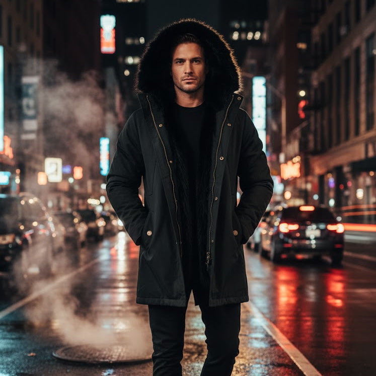 Men's Winter Ultimate Winter Warmer Luxurious Faux Fur Lined Parka 642676