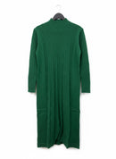 Women's Winter Long-Sleeve Ribbed & Textured Midi Sweater Dress 434147