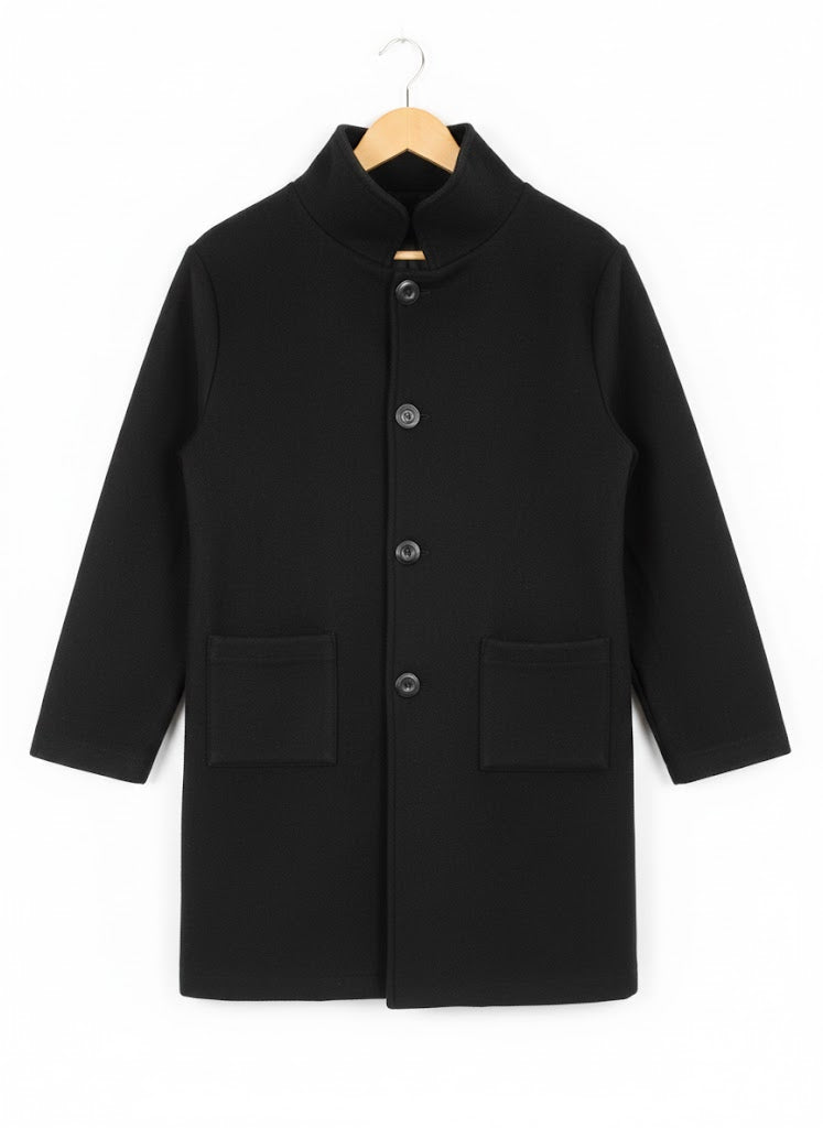 Women’s Black Wool Blend Single Breasted Coat 7012225