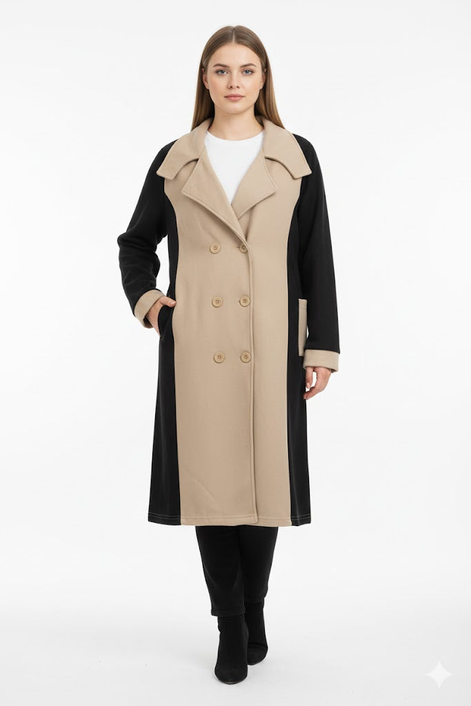 Women's Two-tone Chester Long Coat 7012217