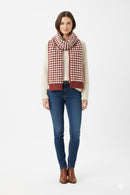 Heart Jacquard Knit Scarf Red G2111