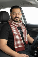 Heart Jacquard Knit Scarf Red G2111