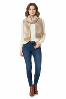 Heart Jacquard Knit Scarf Camel G2111
