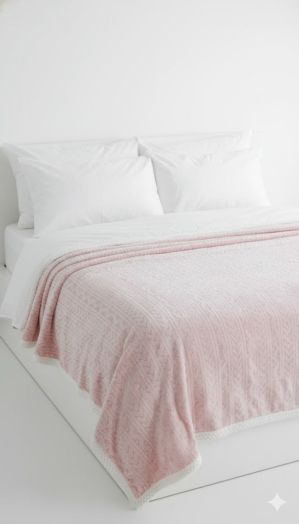 Chenille Blanket Pink 180*200 7007918