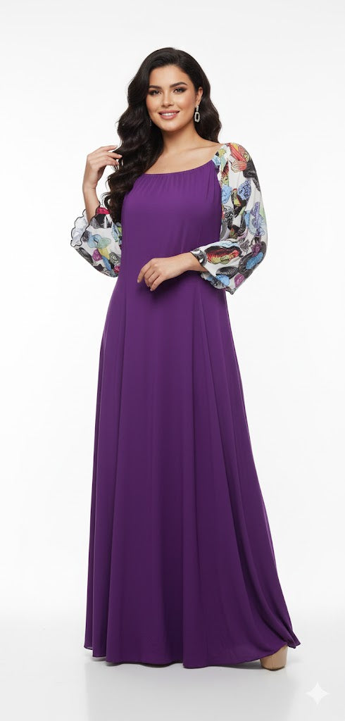 Purple Embellished Maxi Dress S5070217 Purple Embellished Maxi Dress S5070217