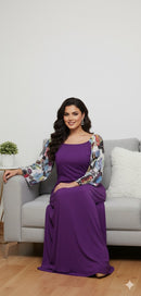 Purple Embellished Maxi Dress S5070217