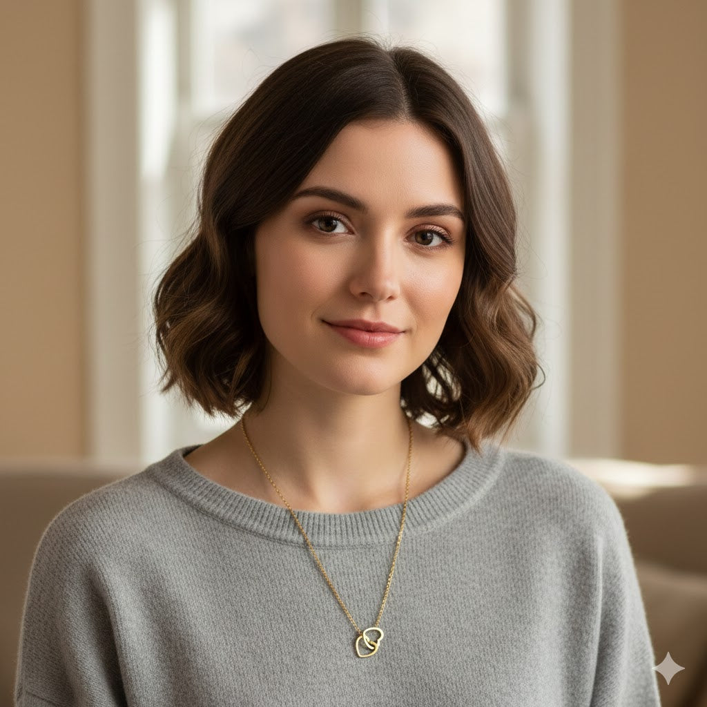 Double Heart Necklace N0054 Double Heart Necklace N0054