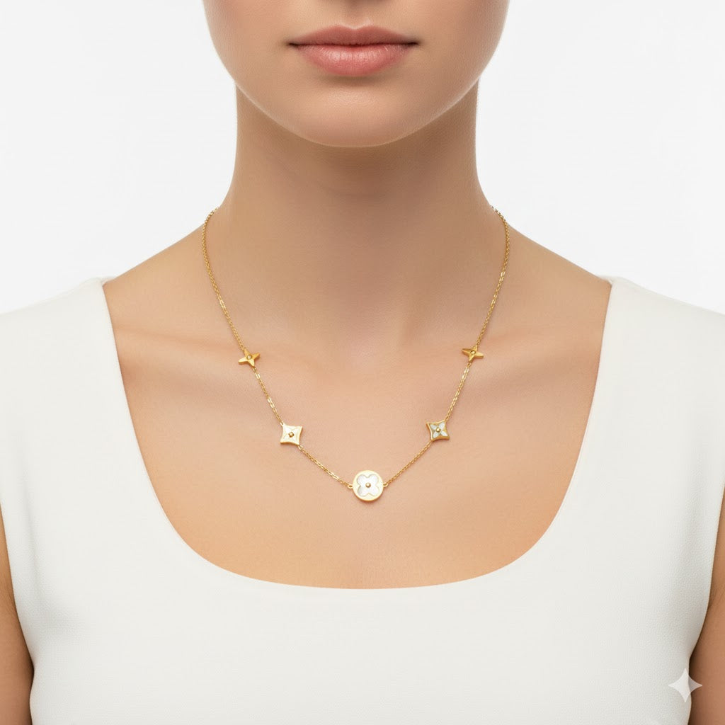 Four Leaf Clover Flower Necklace FN66 Four Leaf Clover Flower Necklace FN66