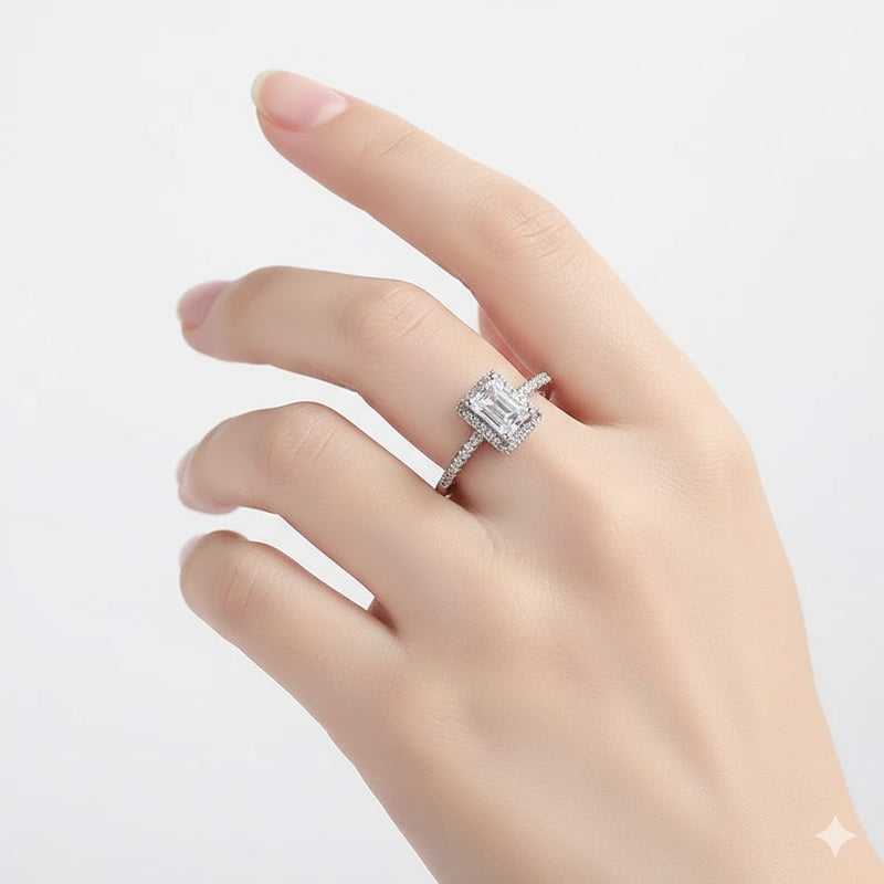 Square Accent Diamond Zircon Ring S4923041