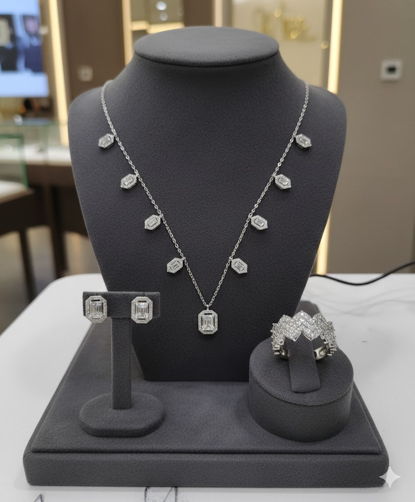 Trinket Necklace Earrings and Finger Ring Set S4596696 Trinket Necklace Earrings and Finger Ring Set S4596696