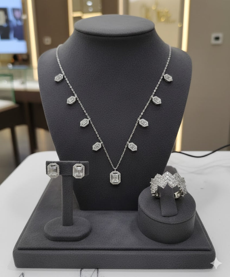 Trinket Necklace Earrings and Finger Ring Set S4596696