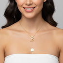 Gold T-Bar Lariat Necklace T369