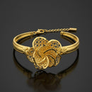 Gold Filigree Flower Cuff Bracelet BR654