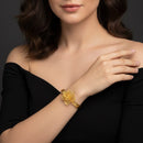 Gold Filigree Flower Cuff Bracelet BR654