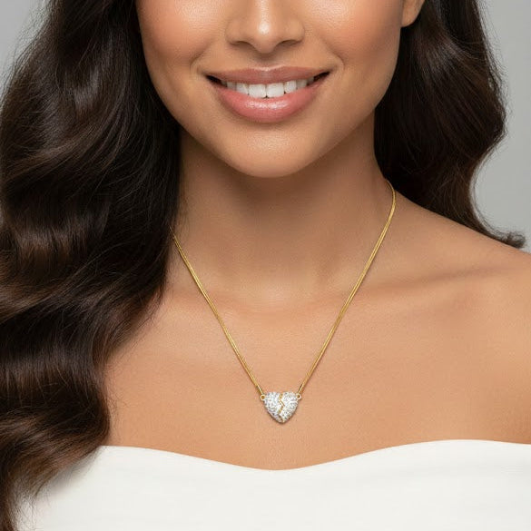 Zirconia Feather Gold Chain Necklace Z258 Zirconia Feather Gold Chain Necklace Z258