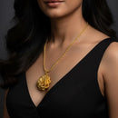 Gold Flower Pendant Rope Chain Necklace G214