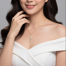 Crystal Feather Necklace Y258