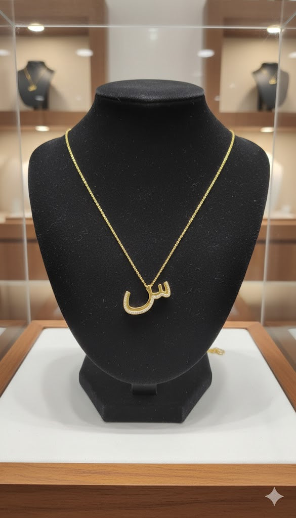 Arabic Letter Necklace NE004300-9 Arabic Letter Necklace NE004300-9