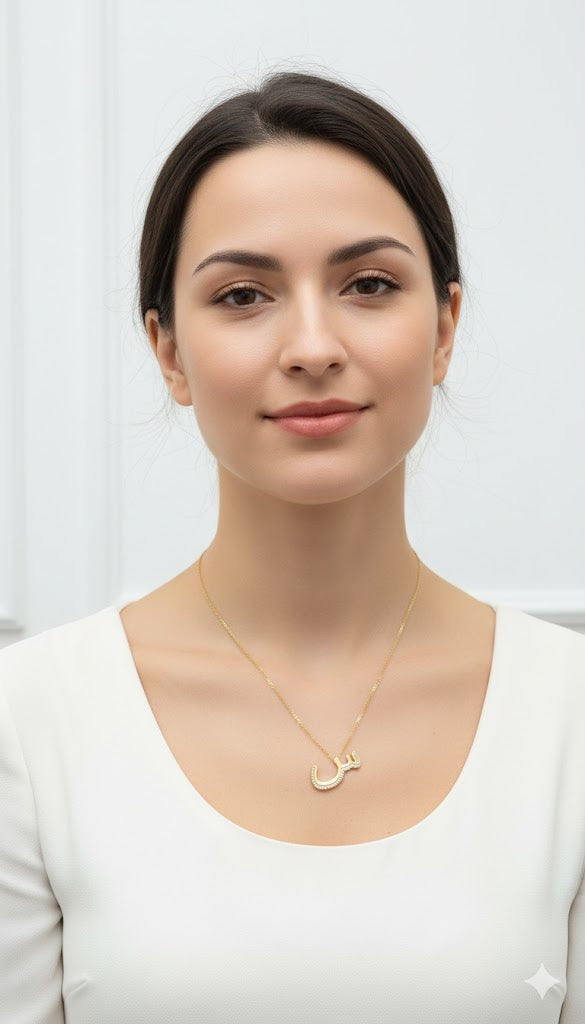 Arabic Letter Necklace NE004300-9 Arabic Letter Necklace NE004300-9