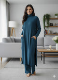 Women's Turtleneck Relaxed Fit Jumpsuit with Pant 72659 - TUZZUT Qatar Online Shopping