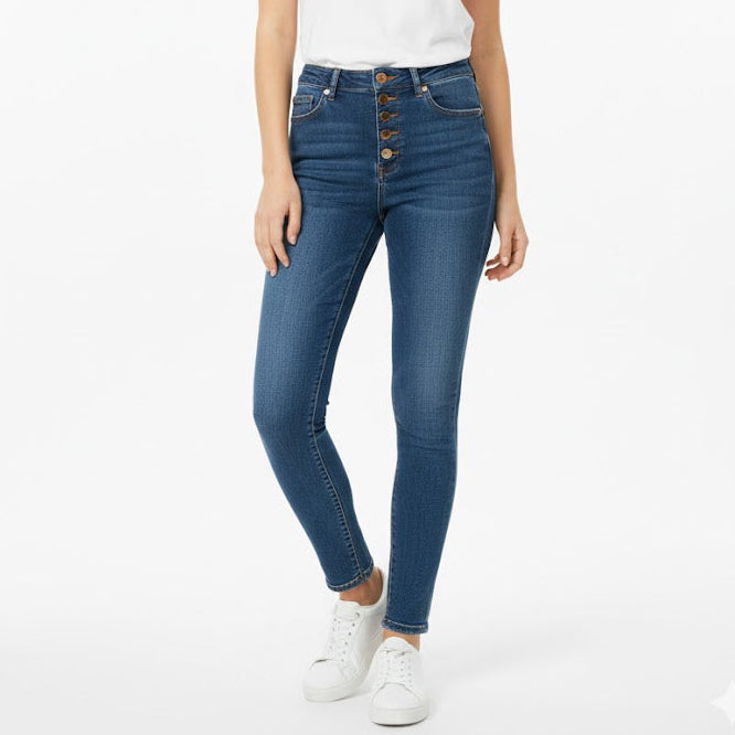 Women High waist Slim Fit Stretchable Denim Jeans J41369 - TUZZUT Qatar Online Shopping